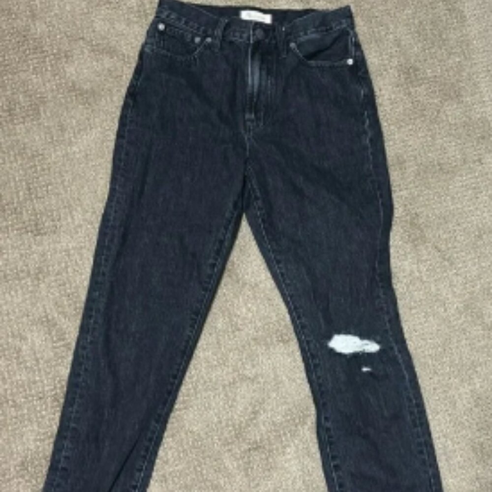 Madewell The Perfect Vintage Jean in Roxstone Wash: Knee-Rip Edition size 26